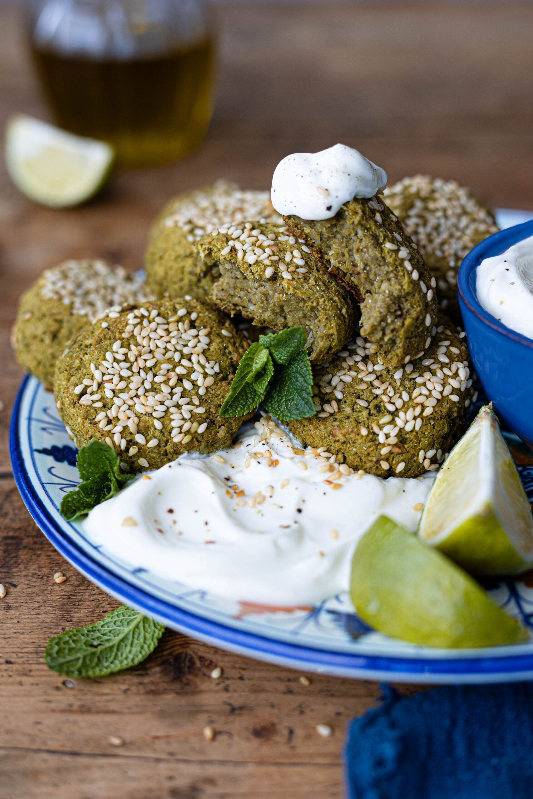 Falafel con spinaci e feta